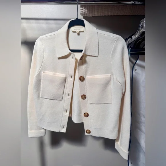 Sezane Betty Cardigan Ecru - Picture 1 of 6